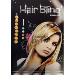 Inele din silicon cu stras pentru codite RNG100 Amber, Set 8 bucati